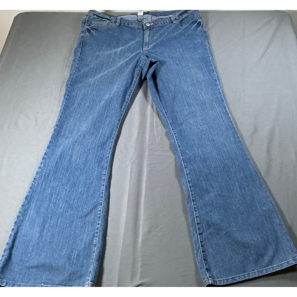 Venezia Womens Stretch Flare Jeans Blue Medium Wash Tall Size 5 Denim Pants